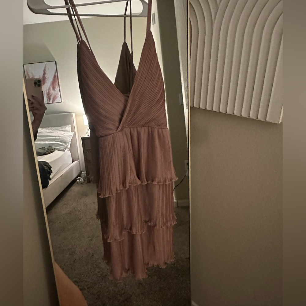 Altar'd State Strapless Blush Tiered Dress